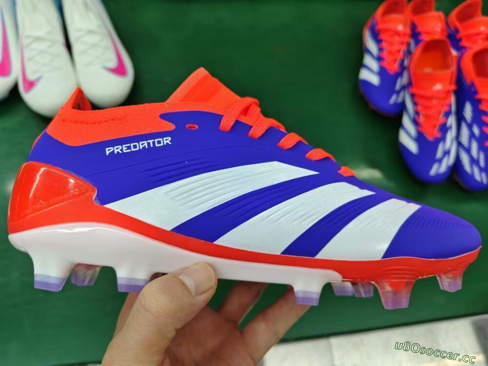 Men's Adidas Predator Elite FG Firm Ground Low-Tops Football Boots - Blue/White/Red