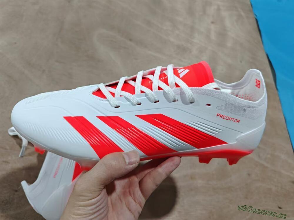 Men's Adidas Predator Accuracy.1 FG Firm Ground Low-Tops Football Boots - Beige/White/Red