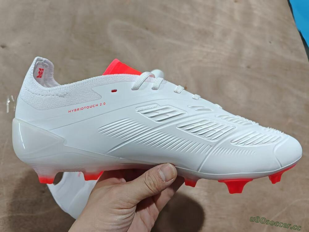 Men's Adidas Predator Accuracy.1 FG Firm Ground Low-Tops Football Boots - Beige/White/Red