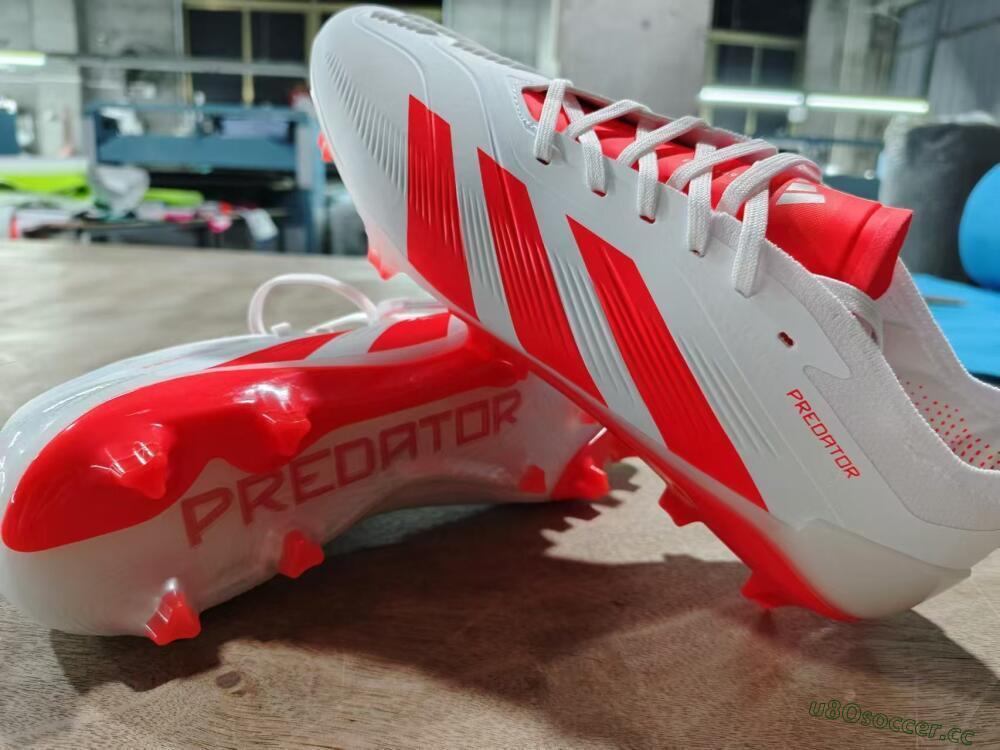 Men's Adidas Predator Accuracy.1 FG Firm Ground Low-Tops Football Boots - Beige/White/Red