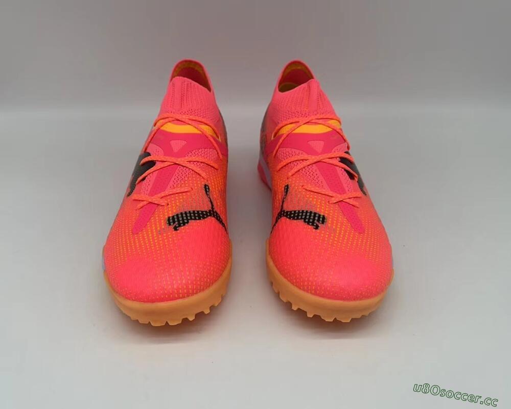 Men's Puma Future 7 Ultimate TF Artificial Turf Low-Tops Football Shoes - Pink/Black/White