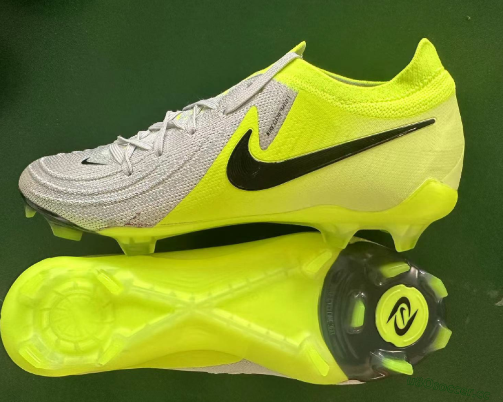 Men's Nike Phantom GX Elite FG Firm Ground Low-Tops Football Boots - Grey/Yellow/Black