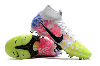 Men's Nike Mercurial Superfly 7 Elite FG Firm Ground High-Tops Football Boots - Yellow/Pink/Blue
