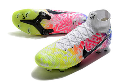 Men's Nike Mercurial Superfly 7 Elite FG Firm Ground High-Tops Football Boots - Yellow/Pink/Blue