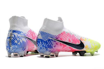 Men's Nike Mercurial Superfly 7 Elite FG Firm Ground High-Tops Football Boots - Yellow/Pink/Blue