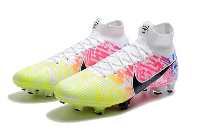 Men's Nike Mercurial Superfly 7 Elite FG Firm Ground High-Tops Football Boots - Yellow/Pink/Blue