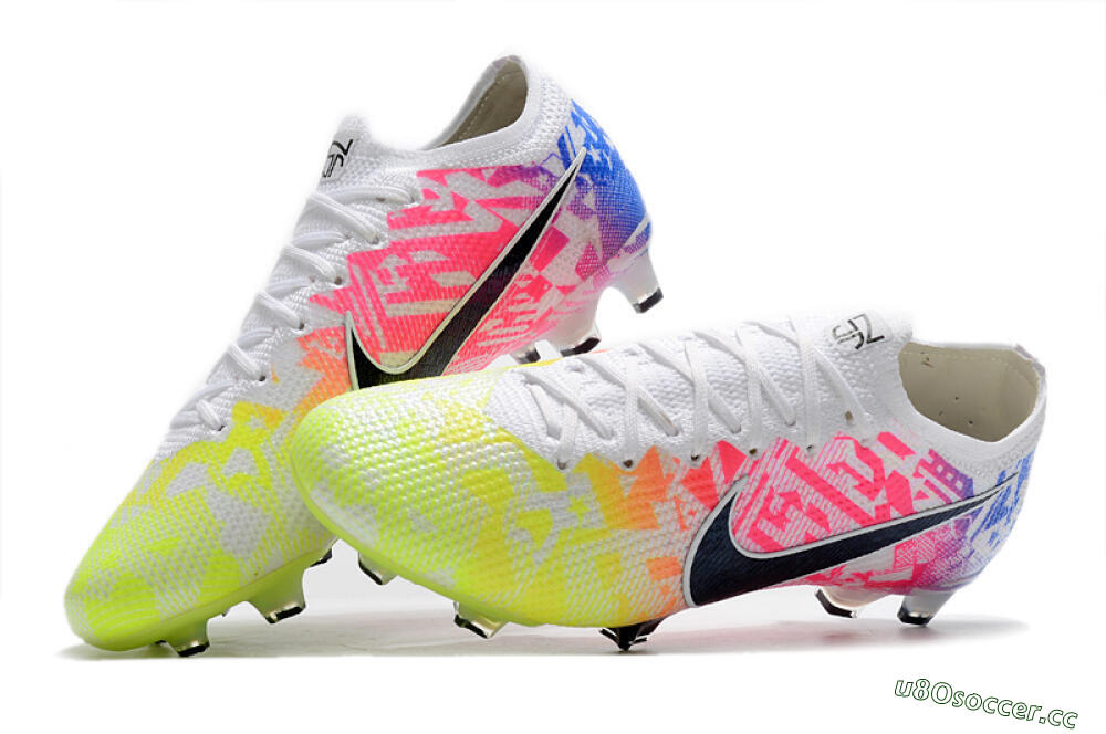 Men's Nike Mercurial Vapor 13 Elite FG Firm Ground Low-Tops Football Boots - Yellow/Pink/Blue 6