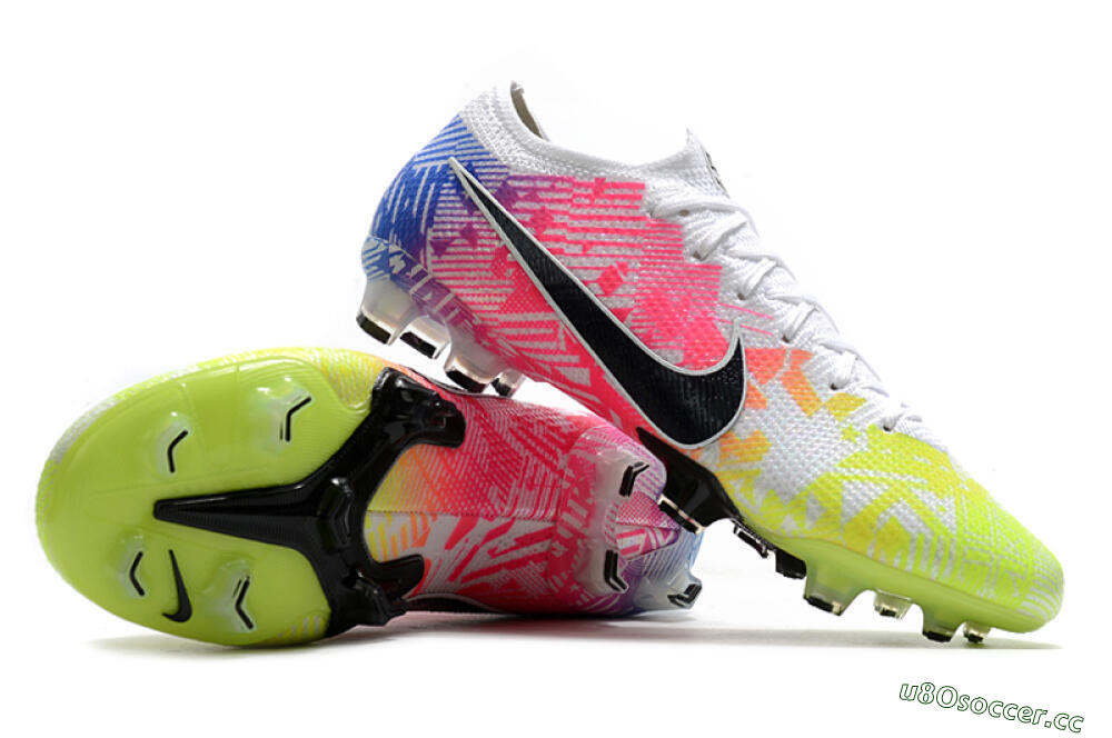 Men's Nike Mercurial Vapor 13 Elite FG Firm Ground Low-Tops Football Boots - Yellow/Pink/Blue 4