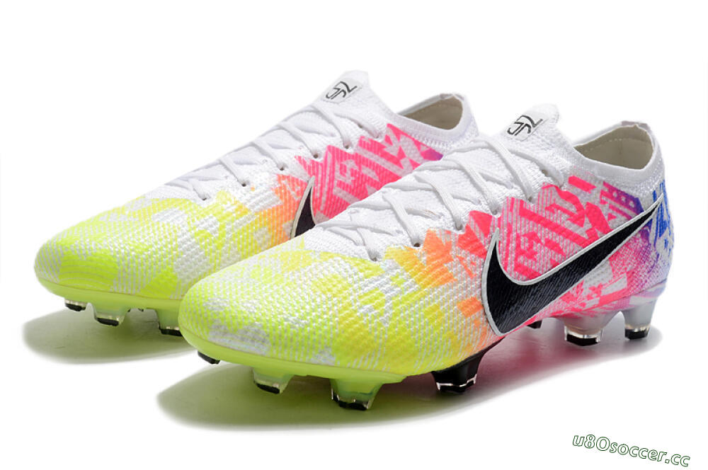 Men's Nike Mercurial Vapor 13 Elite FG Firm Ground Low-Tops Football Boots - Yellow/Pink/Blue 5
