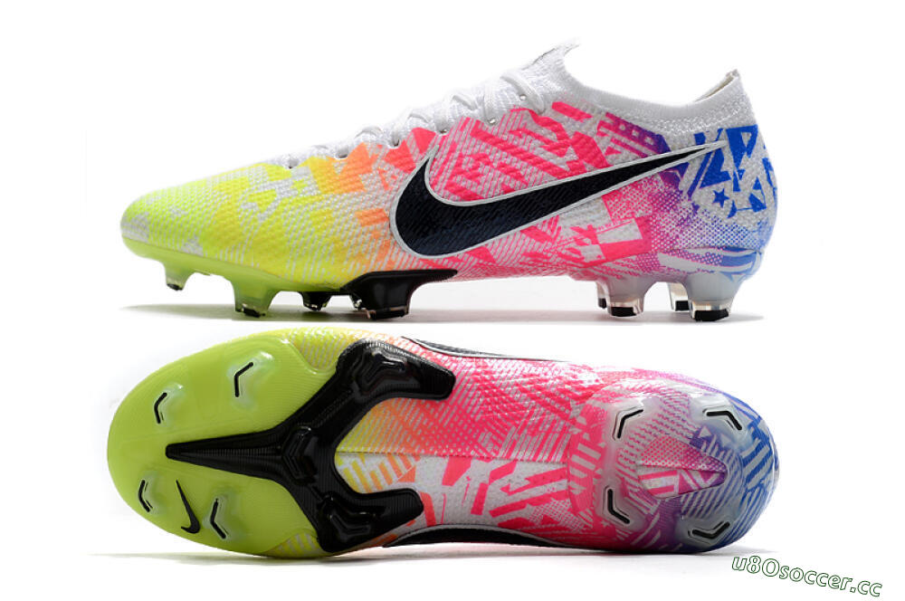 Men's Nike Mercurial Vapor 13 Elite FG Firm Ground Low-Tops Football Boots - Yellow/Pink/Blue 1
