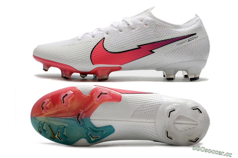 Men's Nike Mercurial Vapor 13 Elite FG Firm Ground Low-Tops Football Boots - White/Red/Blue 1