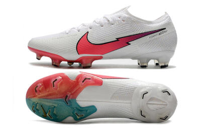 Men's Nike Mercurial Vapor 13 Elite FG Firm Ground Low-Tops Football Boots - White/Red/Blue
