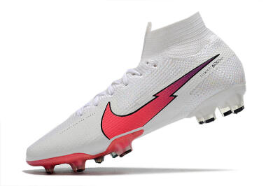 Men's Nike Mercurial Superfly 7 Elite FG Firm Ground High-Tops Football Boots - White/Red/Blue