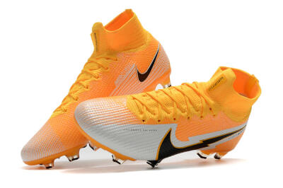 Men's Nike Mercurial Superfly 7 Elite FG Firm Ground High-Tops Football Boots - Orange/White/Black