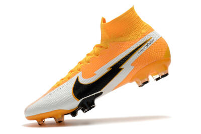 Men's Nike Mercurial Superfly 7 Elite FG Firm Ground High-Tops Football Boots - Orange/White/Black