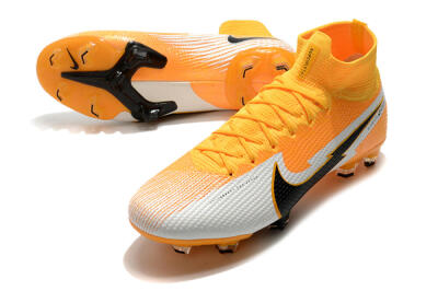 Men's Nike Mercurial Superfly 7 Elite FG Firm Ground High-Tops Football Boots - Orange/White/Black