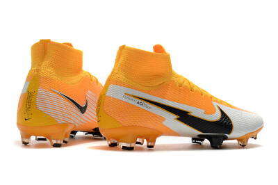 Men's Nike Mercurial Superfly 7 Elite FG Firm Ground High-Tops Football Boots - Orange/White/Black