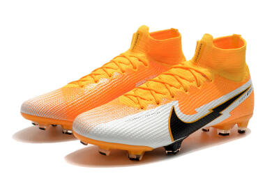 Men's Nike Mercurial Superfly 7 Elite FG Firm Ground High-Tops Football Boots - Orange/White/Black