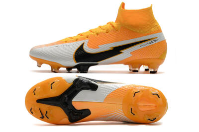Men's Nike Mercurial Superfly 7 Elite FG Firm Ground High-Tops Football Boots - Orange/White/Black