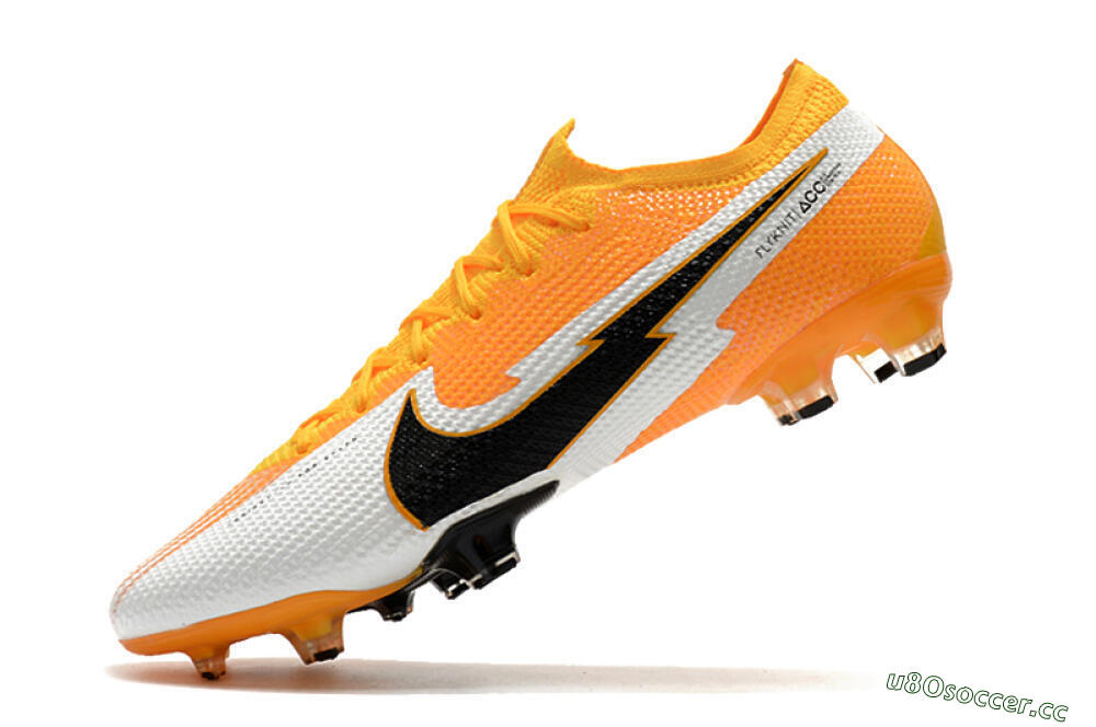 Men's Nike Mercurial Vapor 13 Elite FG Firm Ground Low-Tops Football Boots - Orange/White/Black 8