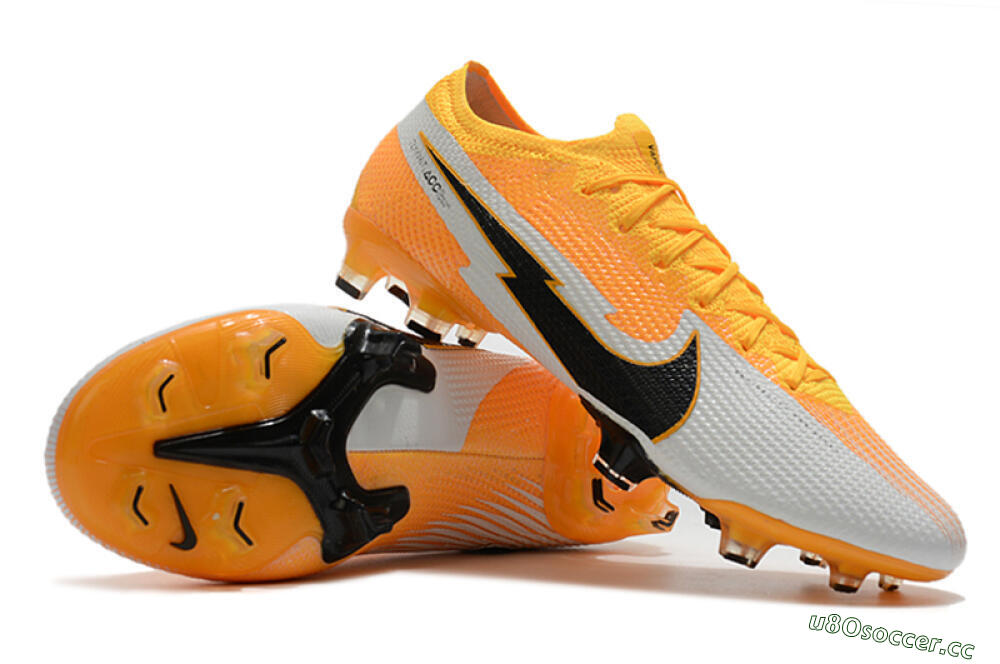 Men's Nike Mercurial Vapor 13 Elite FG Firm Ground Low-Tops Football Boots - Orange/White/Black 4