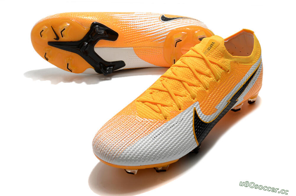Men's Nike Mercurial Vapor 13 Elite FG Firm Ground Low-Tops Football Boots - Orange/White/Black 3