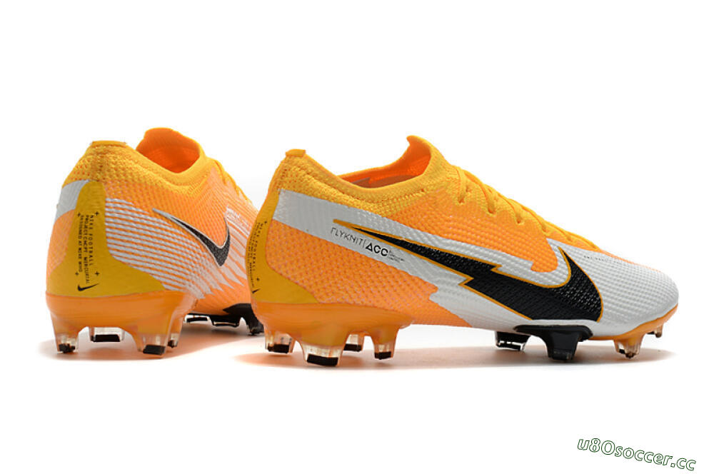 Men's Nike Mercurial Vapor 13 Elite FG Firm Ground Low-Tops Football Boots - Orange/White/Black 9