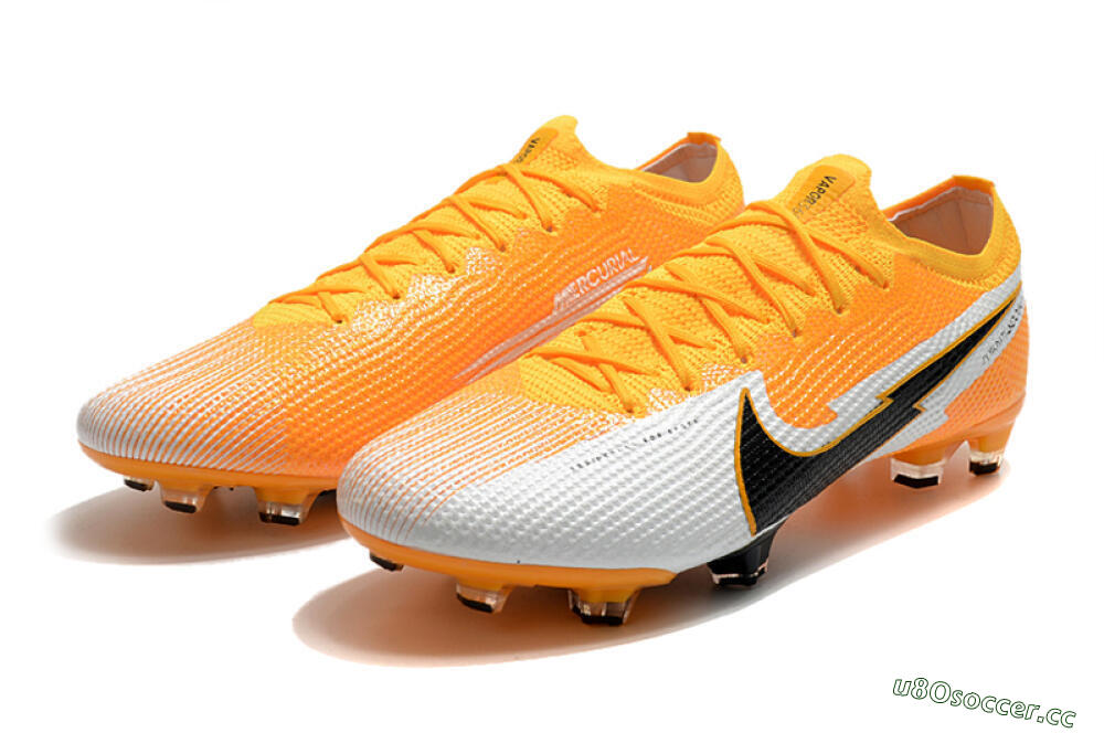 Men's Nike Mercurial Vapor 13 Elite FG Firm Ground Low-Tops Football Boots - Orange/White/Black 5