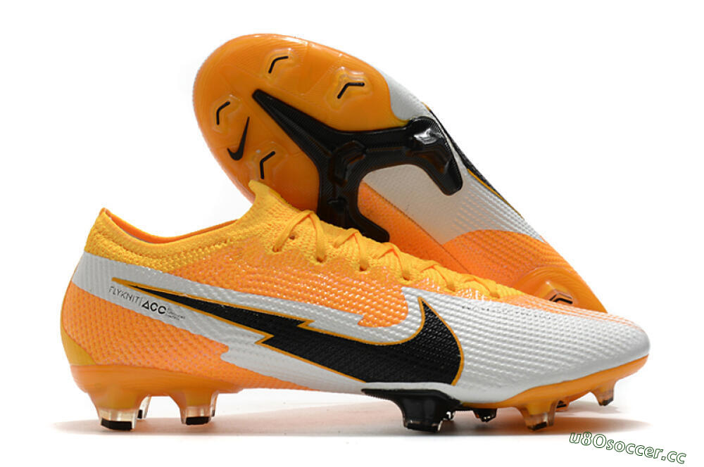 Men's Nike Mercurial Vapor 13 Elite FG Firm Ground Low-Tops Football Boots - Orange/White/Black 2