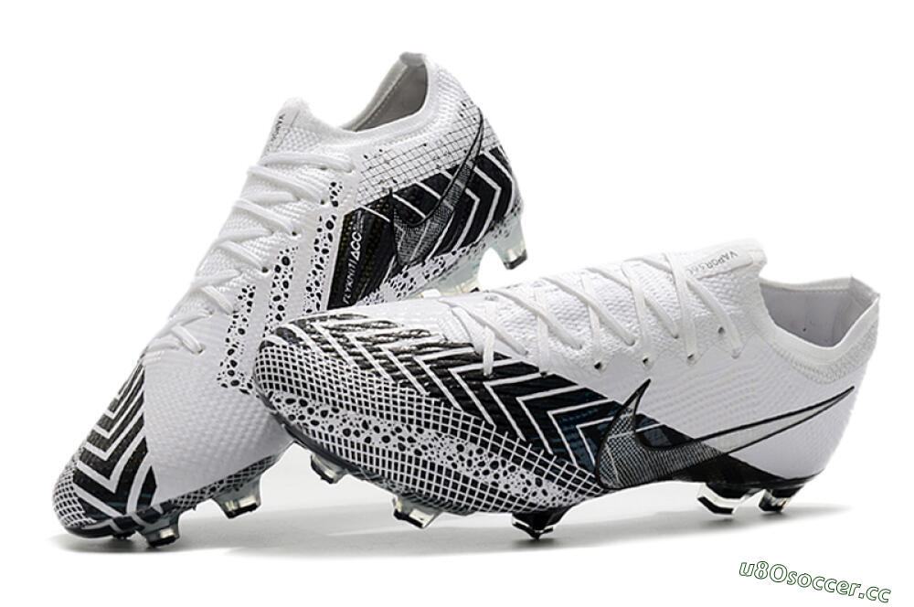Men's Nike Mercurial Vapor 13 Elite FG Firm Ground Low-Tops Football Boots - Black/White/Blue 6