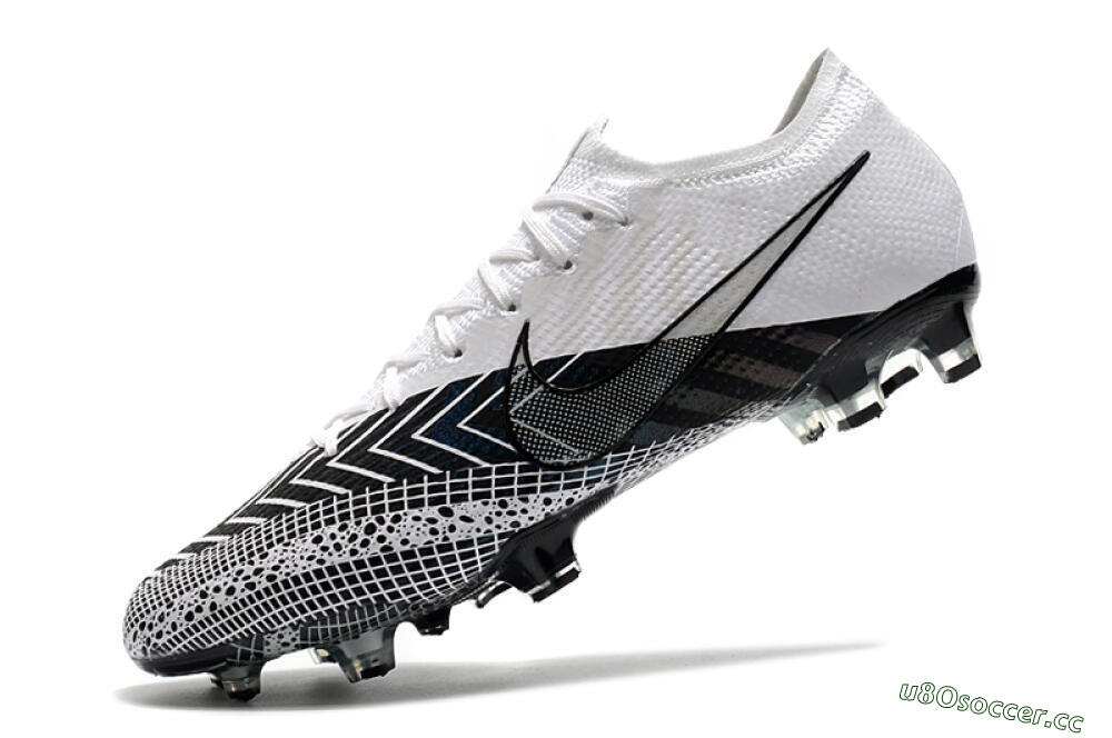 Men's Nike Mercurial Vapor 13 Elite FG Firm Ground Low-Tops Football Boots - Black/White/Blue 8