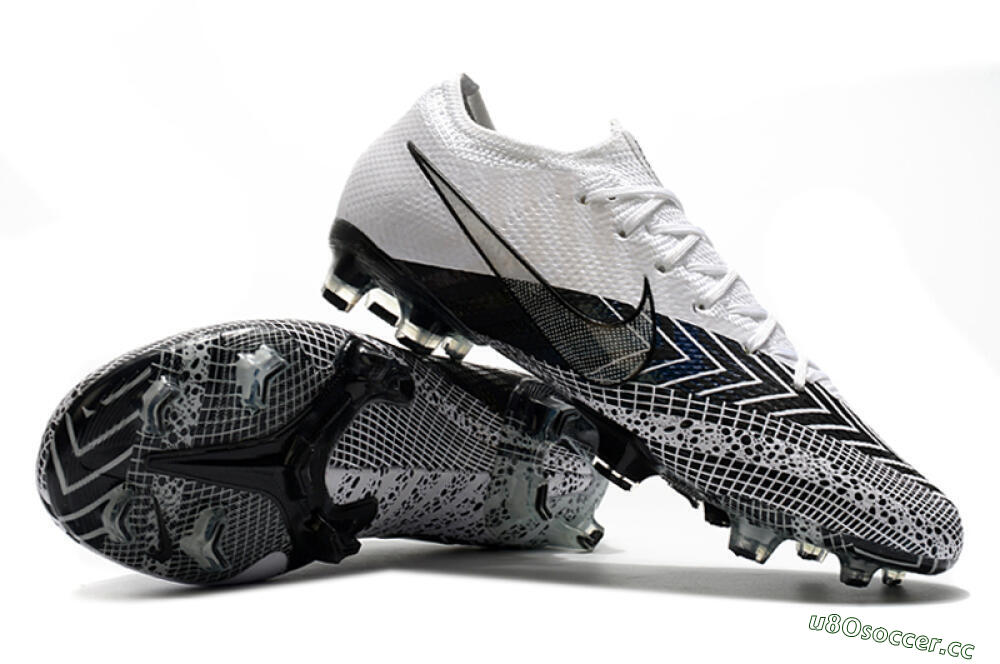 Men's Nike Mercurial Vapor 13 Elite FG Firm Ground Low-Tops Football Boots - Black/White/Blue 4