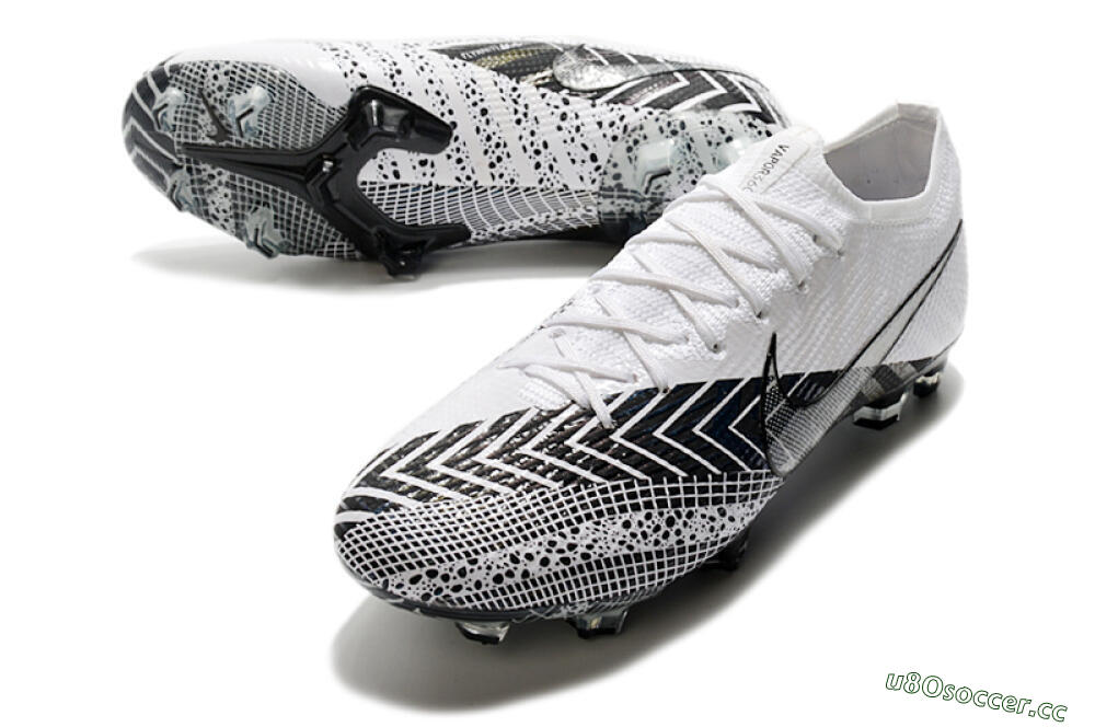 Men's Nike Mercurial Vapor 13 Elite FG Firm Ground Low-Tops Football Boots - Black/White/Blue 3