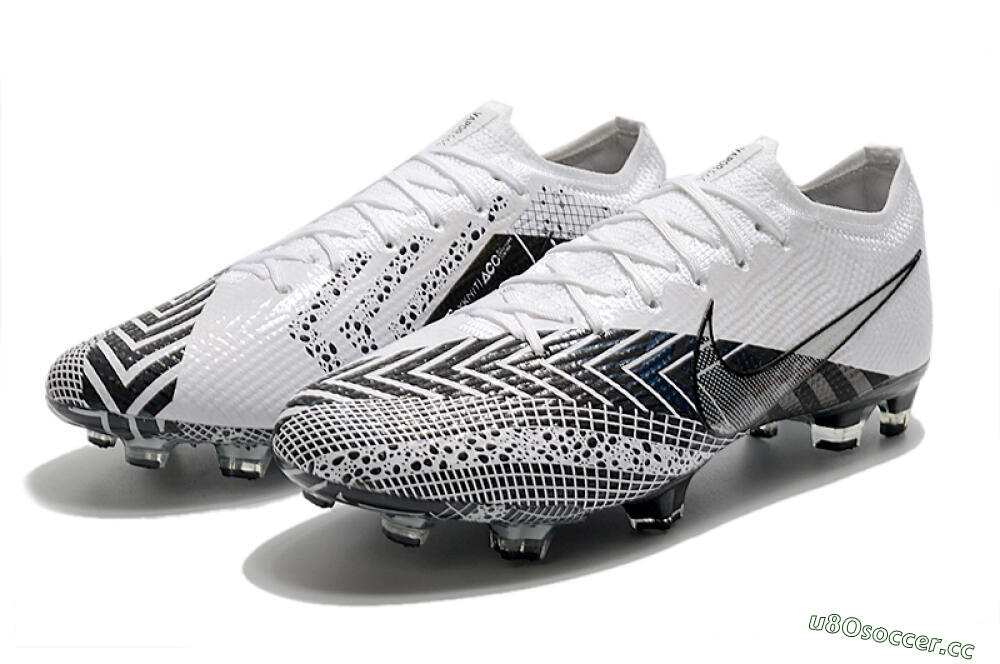 Men's Nike Mercurial Vapor 13 Elite FG Firm Ground Low-Tops Football Boots - Black/White/Blue 5