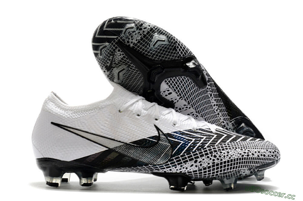 Men's Nike Mercurial Vapor 13 Elite FG Firm Ground Low-Tops Football Boots - Black/White/Blue 2