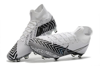 Men's Nike Mercurial Superfly 7 Elite FG Firm Ground High-Tops Football Boots - Black/White/Blue