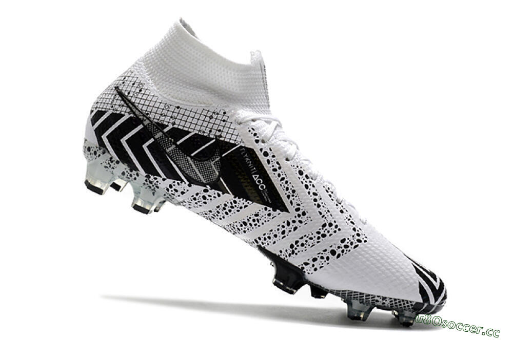 Men's Nike Mercurial Superfly 7 Elite FG Firm Ground High-Tops Football Boots - Black/White/Blue 7