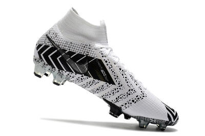 Men's Nike Mercurial Superfly 7 Elite FG Firm Ground High-Tops Football Boots - Black/White/Blue