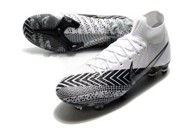 Men's Nike Mercurial Superfly 7 Elite FG Firm Ground High-Tops Football Boots - Black/White/Blue