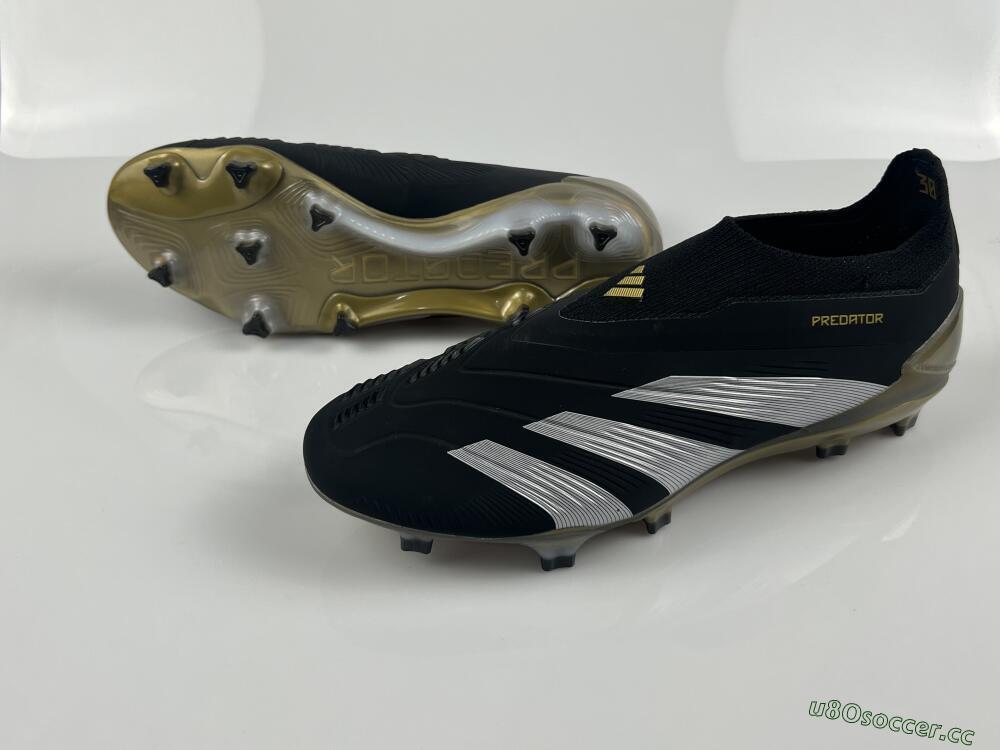 Men's Adidas Predator Accuracy+ FG Firm Ground Low-Tops Football Boots - Black/White/Gold