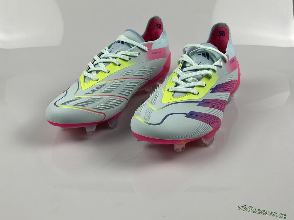 Men's Adidas Predator Elite 24 FG Firm Ground Low-Tops Football Boots - Jade/Purple/Pink