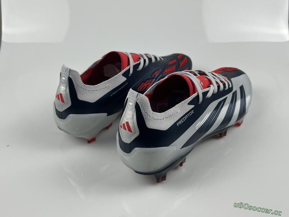 Men's Adidas Predator Accuracy Elite FG Firm Ground Low-Tops Football Boots - Silver/Blue/Red