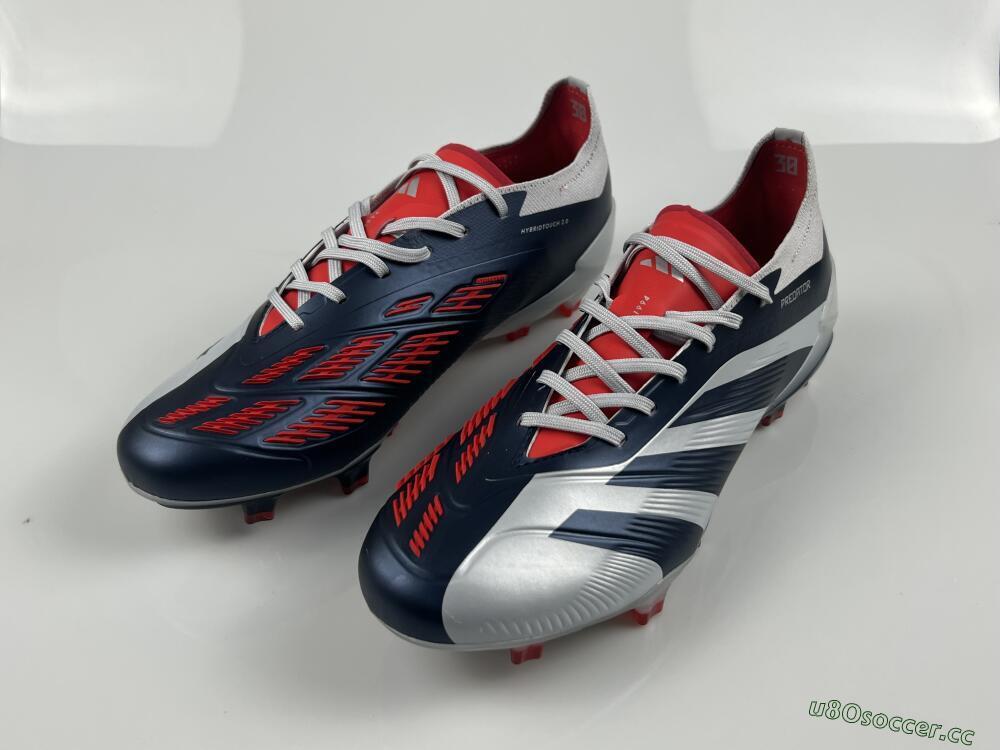 Men's Adidas Predator Accuracy Elite FG Firm Ground Low-Tops Football Boots - Silver/Blue/Red