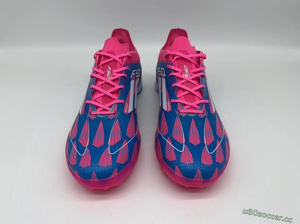 Men's Adidas F50 Elite TF Artificial Turf Low-Tops Football Shoes - Blue/Pink/White