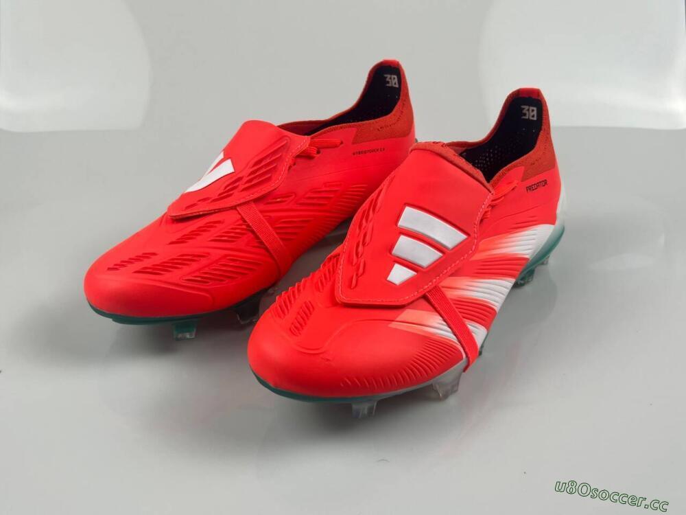 Men's Adidas Predator Elite Foldover Tongue FG Firm Ground Low-Tops Football Boots - Red/White/Green