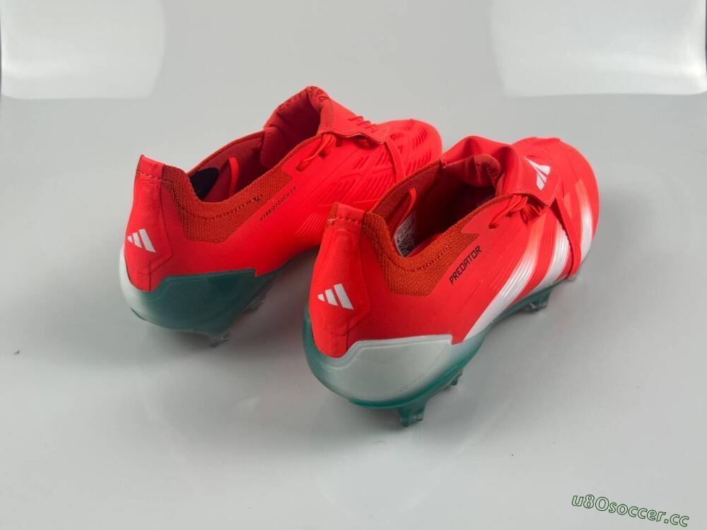 Men's Adidas Predator Elite Foldover Tongue FG Firm Ground Low-Tops Football Boots - Red/White/Green