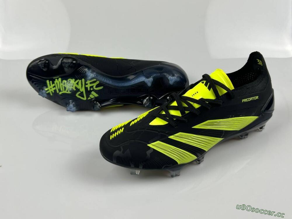 Unisex Adidas Predator Accuracy+ FG Firm Ground Low-Tops Football Boots - Black/Yellow