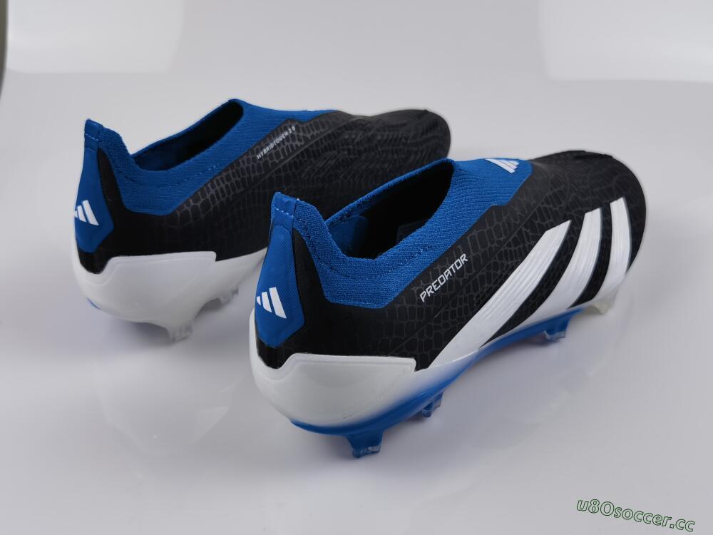 Men's Adidas Predator Accuracy+ Laceless FG Firm Ground Low-Tops Football Boots - Black/White/Blue