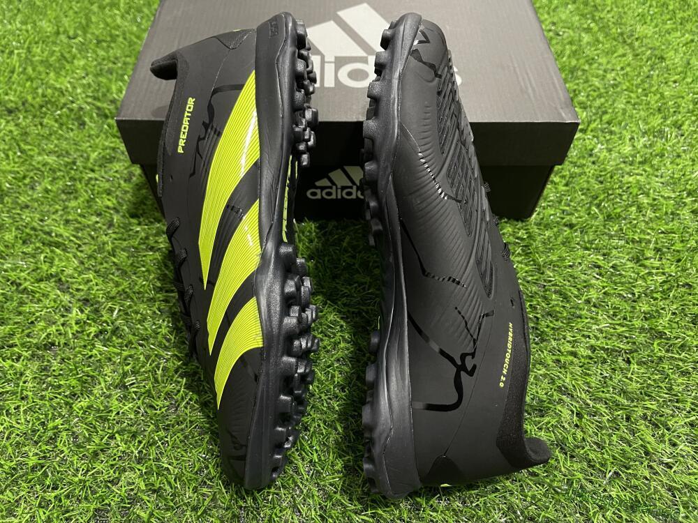 Unisex Adidas Predator 24 Elite TF Artificial Turf Low-Tops Football Shoes - Black/Yellow/Grey