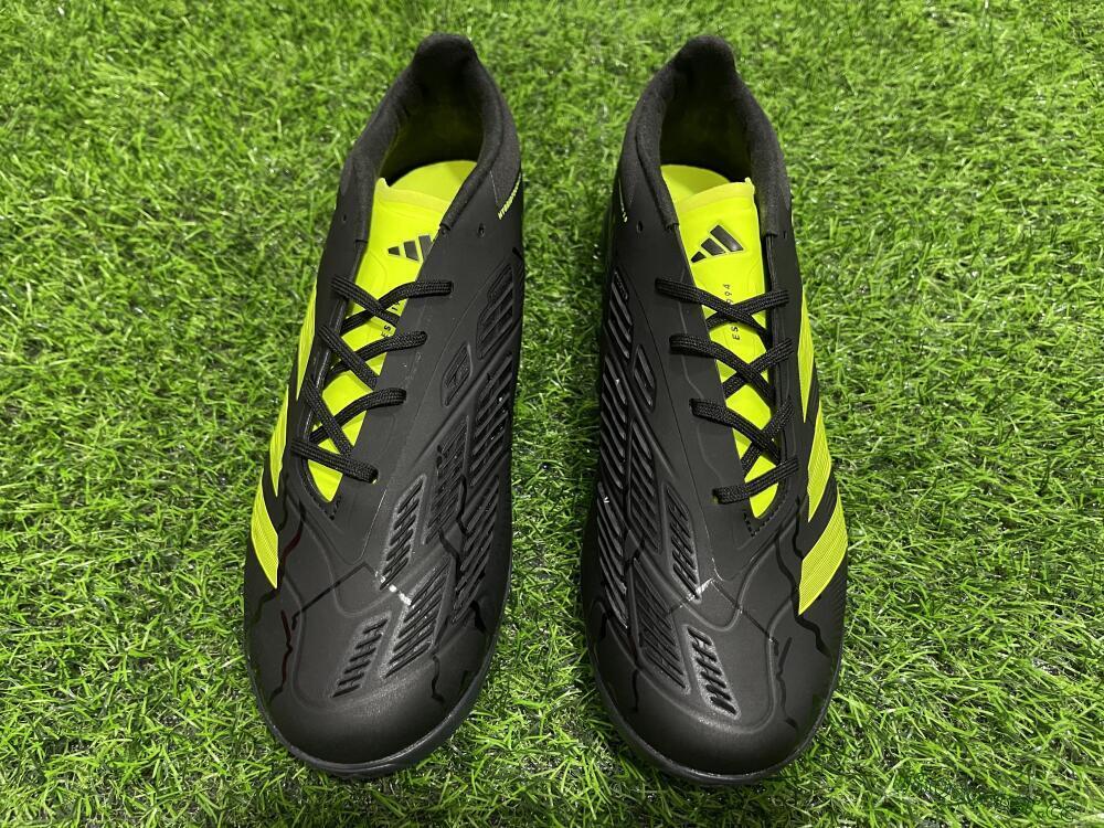 Unisex Adidas Predator 24 Elite TF Artificial Turf Low-Tops Football Shoes - Black/Yellow/Grey